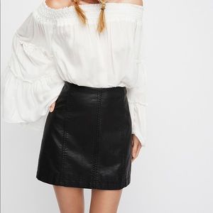 Free People Modern Femme Vegan Leather Mini Skirt